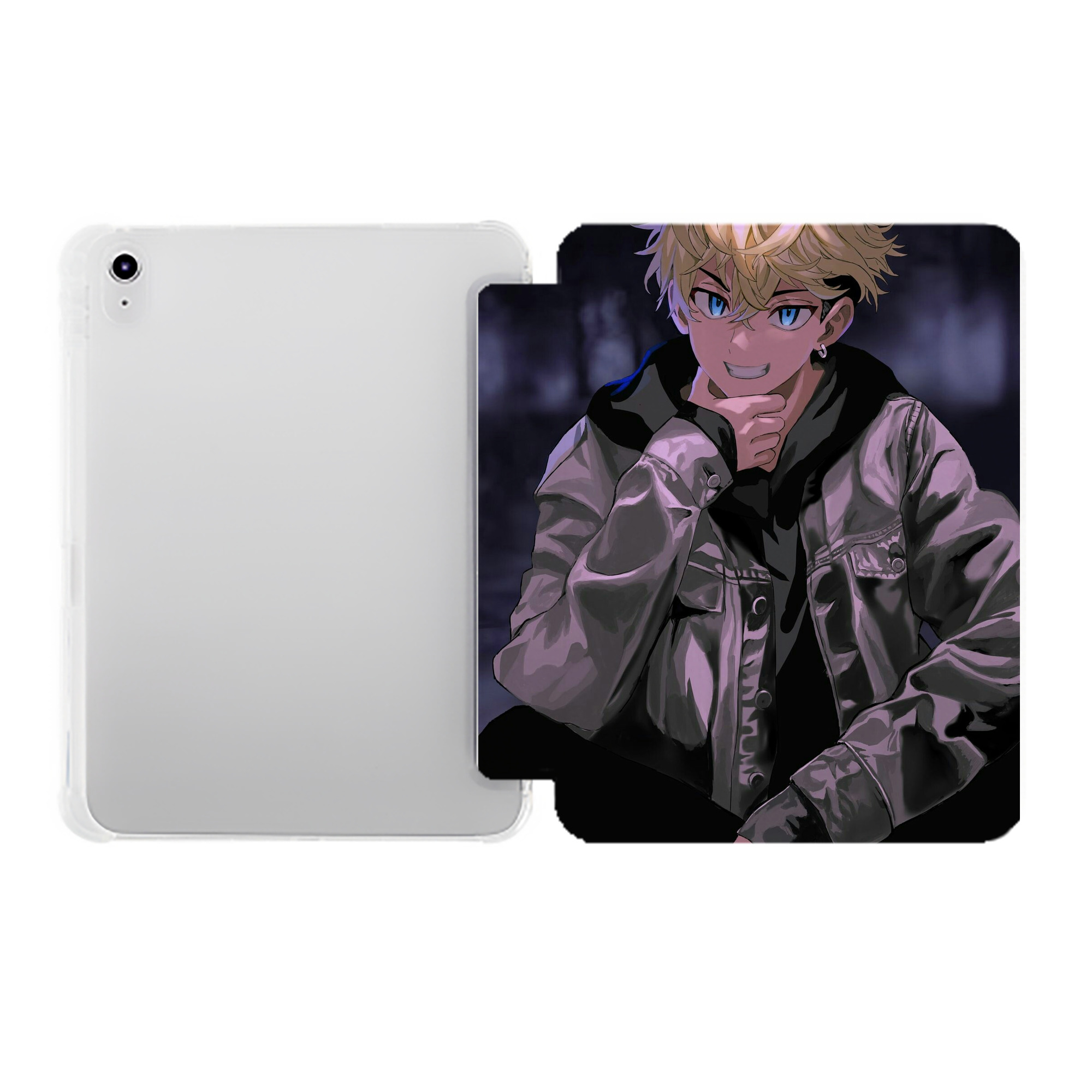 （画像用） 東京リベンジャーズ Tokyo Revengers IPad ケース ペン収納付き 三つ折りスタンド PUレザー×シリコン 対応機種9.5/10.5/10.9インチ